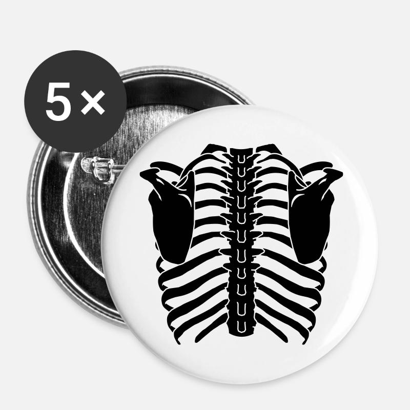 Ribcage (Back side) - Buttons large 2.2''/56 mm (5-pack) - white