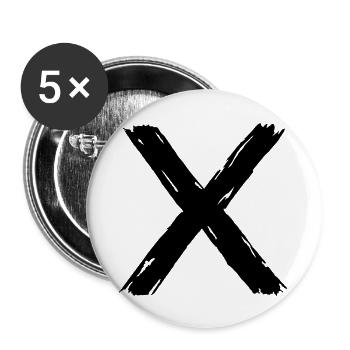 X - Buttons groß 56 mm (5er Pack) - Weiß - Vorne