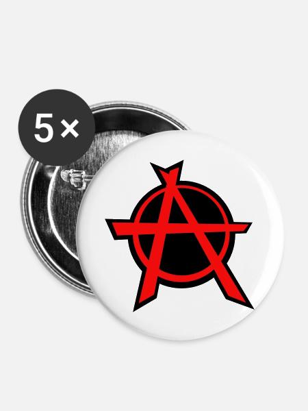Anarchist - Buttons large 2.2''/56 mm (5-pack) - white