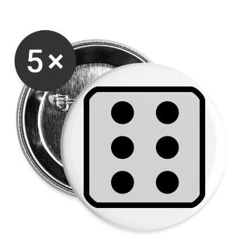 Dice 6 - Buttons large 2.2''/56 mm (5-pack) - white - Front