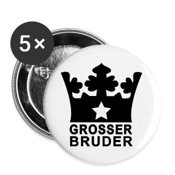 Großer Bruder - Buttons groß 56 mm (5er Pack) - Weiß - Vorne
