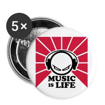 dj - Buttons large 2.2''/56 mm (5-pack) - white - Front