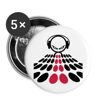 DJ - Lot de 5 grands badges (56 mm) - blanc - Devant
