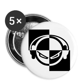 dj - Lot de 5 grands badges (56 mm) - blanc - Devant