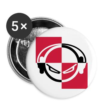 dj - Lot de 5 grands badges (56 mm) - blanc - Devant