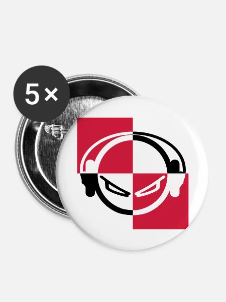 DJ - Buttons large 2.2''/56 mm (5-pack) - white