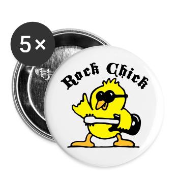 rock_chick_weiss_3c - Lot de 5 grands badges (56 mm) - blanc - Devant