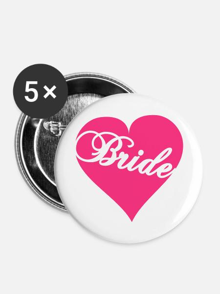 Bride - Buttons groß 56 mm (5er Pack) - Weiß