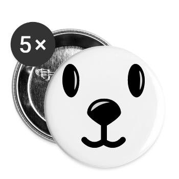 teddy bär bärchen face - Buttons groß 56 mm (5er Pack) - Weiß - Vorne