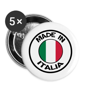 made in ITALIA - Buttons groß 56 mm (5er Pack) - Weiß - Vorne
