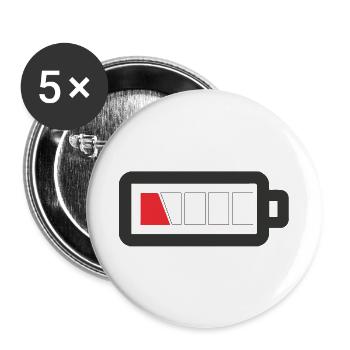 low batterie - Lot de 5 grands badges (56 mm) - blanc - Devant