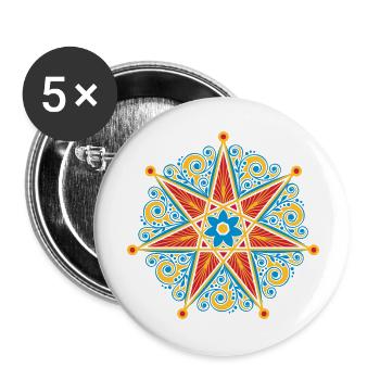 Elfenstern, Perfektion & Schutz, Magisches Symbol - Buttons groß 56 mm (5er Pack) - Weiß - Vorne