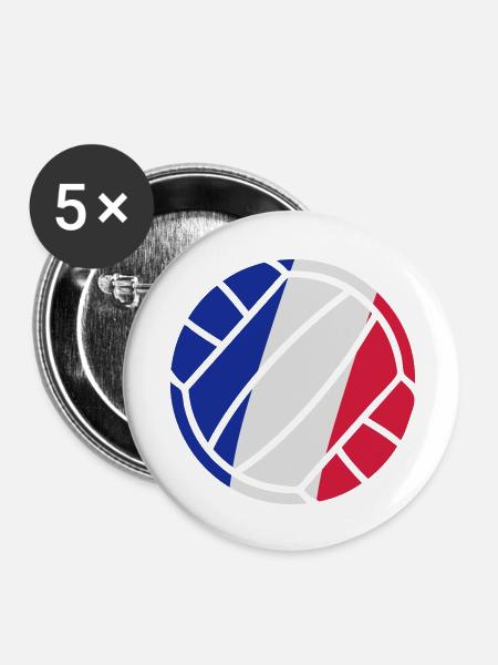 volleyball - Buttons large 2.2''/56 mm (5-pack) - white
