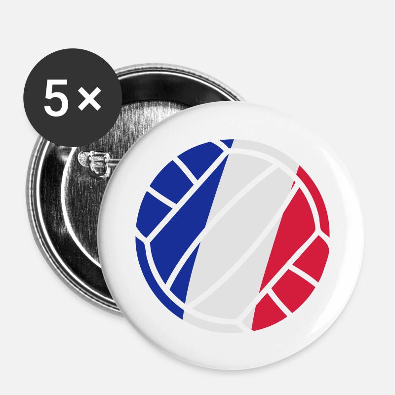 volleyball - Buttons large 2.2''/56 mm (5-pack) - white
