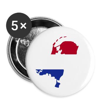 Pays-Bas - Lot de 5 grands badges (56 mm) - blanc - Devant