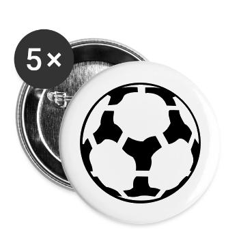 football / ballon de foot - Lot de 5 grands badges (56 mm) - blanc - Devant