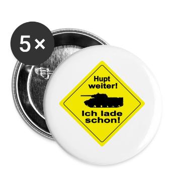 HUPT WEITER - Buttons groß 56 mm (5er Pack) - Weiß - Vorne