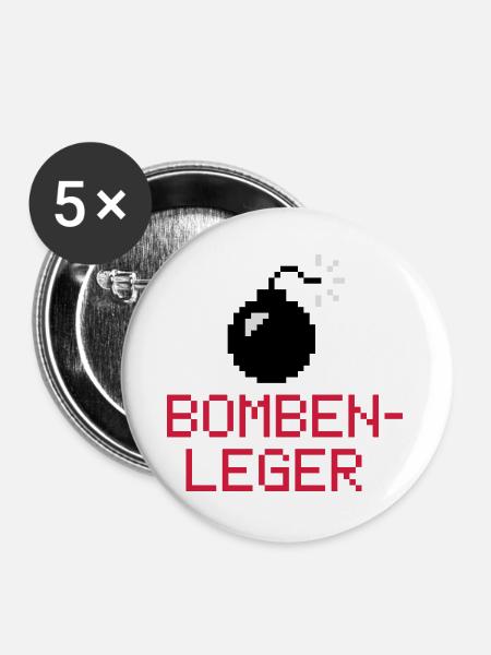 Bomben Leger - Buttons groß 56 mm (5er Pack) - Weiß