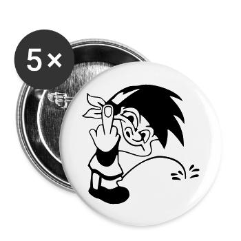 pisser 2 - Buttons groß 56 mm (5er Pack) - Weiß - Vorne