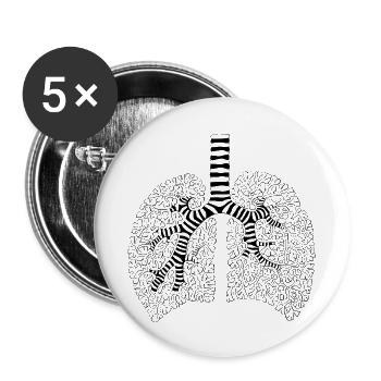 Lunge - Buttons groß 56 mm (5er Pack) - Weiß - Vorne