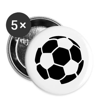Fußball - weiß - Buttons groß 56 mm (5er Pack) - Weiß - Vorne