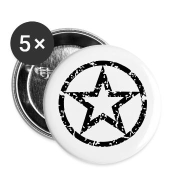 Vintage Star Ring - Buttons groß 56 mm (5er Pack) - Weiß - Vorne