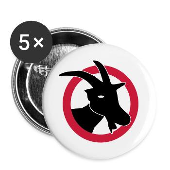 Attention goats - Buttons large 2.2''/56 mm (5-pack) - white - Front
