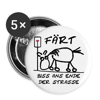 Färt Biss ans Ende der St - Buttons groß 56 mm (5er Pack) - Weiß - Vorne