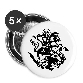 StGeorg - Buttons groß 56 mm (5er Pack) - Weiß - Vorne