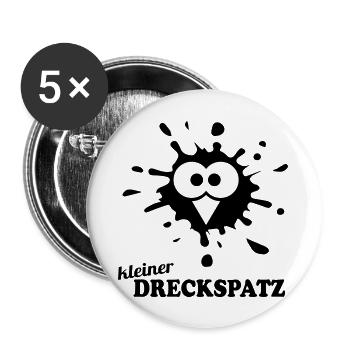 kleiner Dreckspatz - Buttons groß 56 mm (5er Pack) - Weiß - Vorne