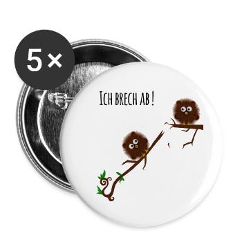 ich brech ab double - Buttons groß 56 mm (5er Pack) - Weiß - Vorne