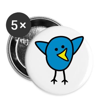 Vogel - Buttons groß 56 mm (5er Pack) - Weiß - Vorne