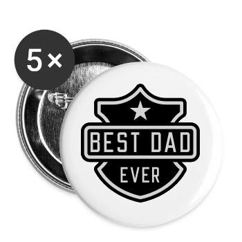 Best Dad ever - Buttons groß 56 mm (5er Pack) - Weiß - Vorne