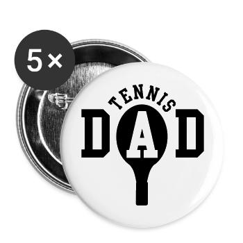 Tennis Dad - Buttons groß 56 mm (5er Pack) - Weiß - Vorne