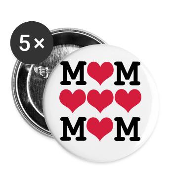 Muttertag - Buttons groß 56 mm (5er Pack) - Weiß - Vorne