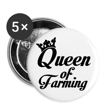 Queen of Farming - Buttons groß 56 mm (5er Pack) - Weiß - Vorne