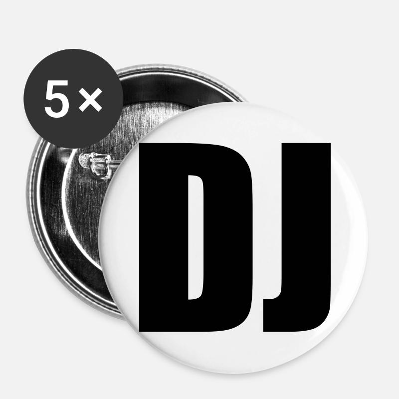 DJ - Buttons large 2.2''/56 mm (5-pack) - white