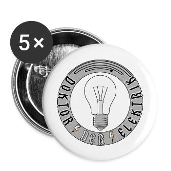 Doktor der Elektrik - Buttons groß 56 mm (5er Pack) - Weiß - Vorne