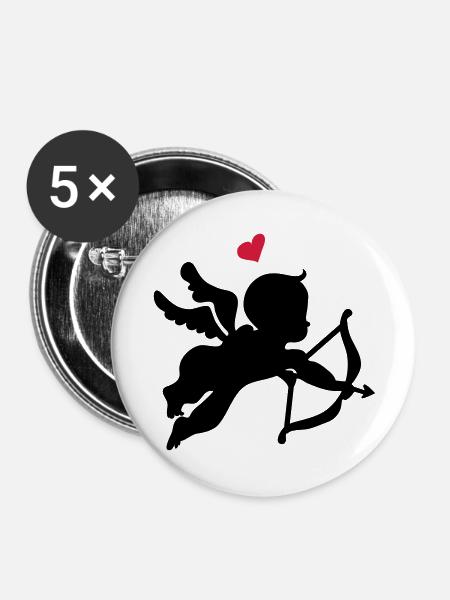 Engelchen - Buttons groß 56 mm (5er Pack) - Weiß