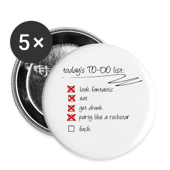 Today's To-Do List - Buttons groß 56 mm (5er Pack) - Weiß - Vorne