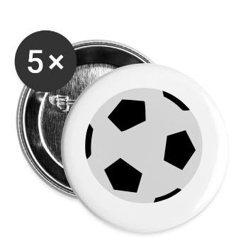 Fussballspiel - Buttons groß 56 mm (5er Pack) - Weiß - Vorne