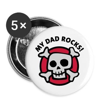 my_dad_rocks_3c - Buttons groß 56 mm (5er Pack) - Weiß - Vorne