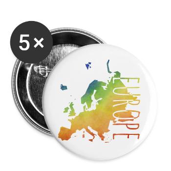 europe - Lot de 5 grands badges (56 mm) - blanc - Devant