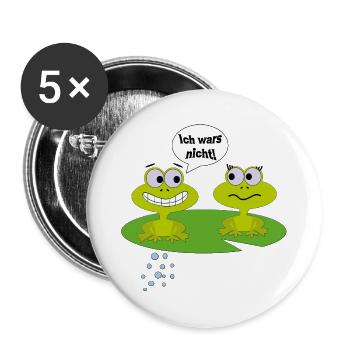 Comic-Frösche - Buttons groß 56 mm (5er Pack) - Weiß - Vorne