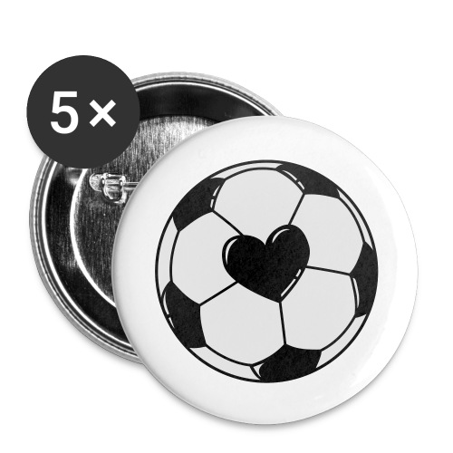 Love Football - Stora knappar 56 mm (5-pack)