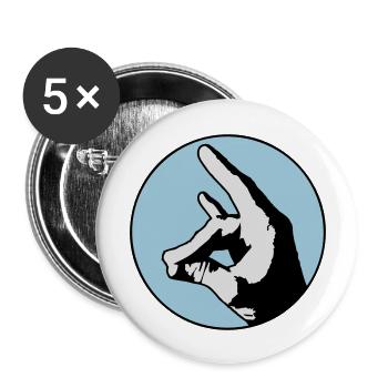 Schweigefuchs - Buttons groß 56 mm (5er Pack) - Weiß - Vorne