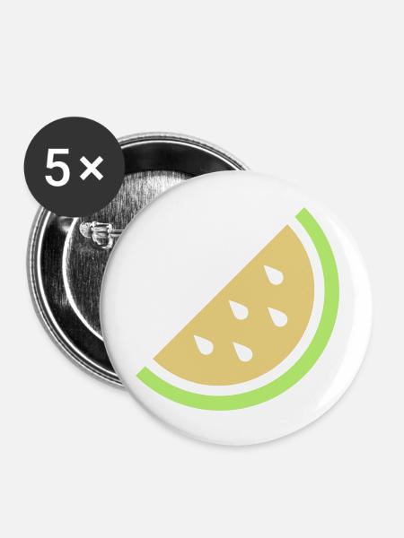 Melone - Buttons groß 56 mm (5er Pack) - Weiß