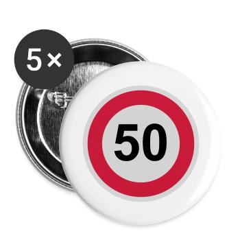 50 Jahre - Buttons groß 56 mm (5er Pack) - Weiß - Vorne