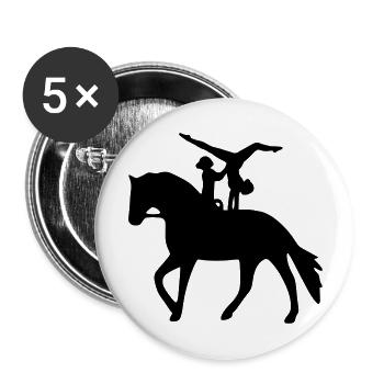 Doppelvoltigieren Handstand rückwärts - Buttons groß 56 mm (5er Pack) - Weiß - Vorne