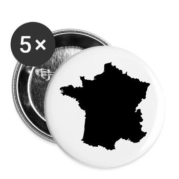 Frankreich - Buttons groß 56 mm (5er Pack) - Weiß - Vorne